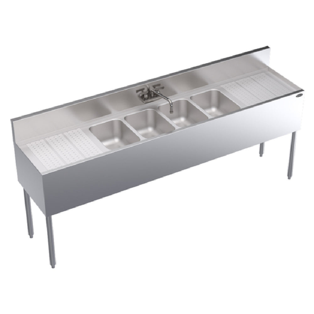 Krowne KR19-74C Royal Series Underbar Sink Unit Four Compartment 84"W X 19"D