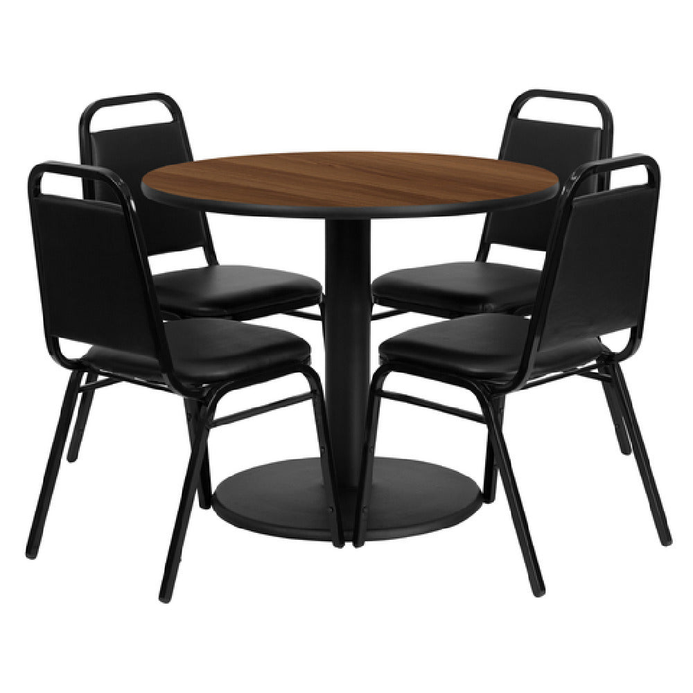 Flash Furniture RSRB1004-GG Table And Banquet Chair Set Includes (1) 36" Dia. X 30"H Table