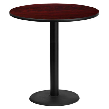 Flash Furniture XU-RD-42-MAHTB-TR24B-GG Table 42" Dia. X 43-1/8"H Bar Height