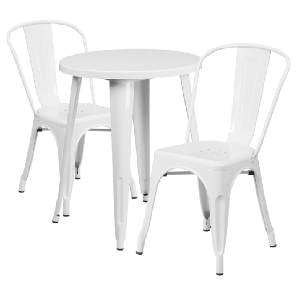 Flash Furniture CH-51080TH-2-18CAFE-WH-GG Table And Chair Set Includes (1) 24" Dia. X 29"H Table