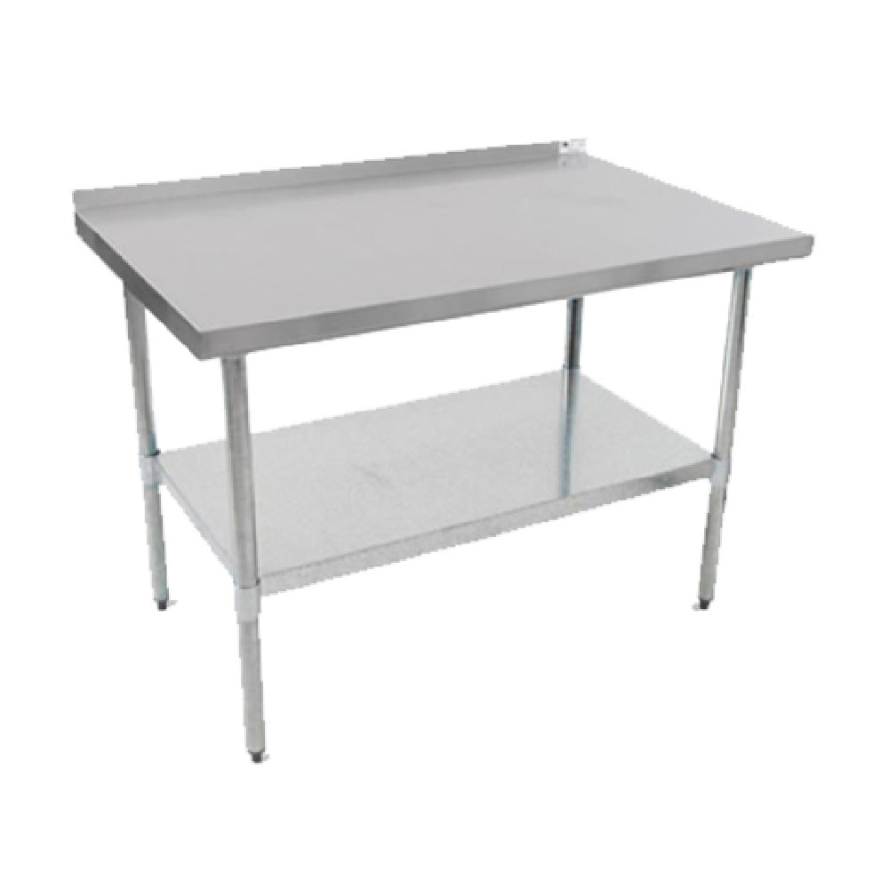 John Boos UFBLS2424 Budget Work Table 24"W X 24"D 18/430 Stainless Steel Top With 1-1/2" Backsplash & Stallion Safety Edge On Front