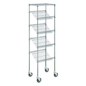 Hubert 125815 - Kratos Wire Mobile Merchandising Rack, 36"W X 18"D X 74"H, 4" Slanted