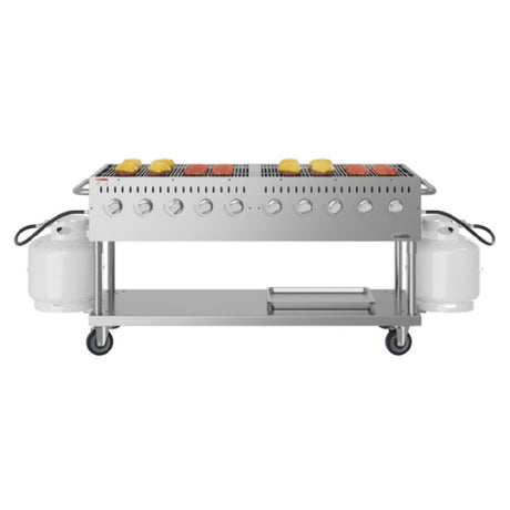 Koolmore KM-CGM-72 Commercial Outdoor Grill 72-2/5"W X 23-1/5"D X 34-4/5"H (10) Burner
