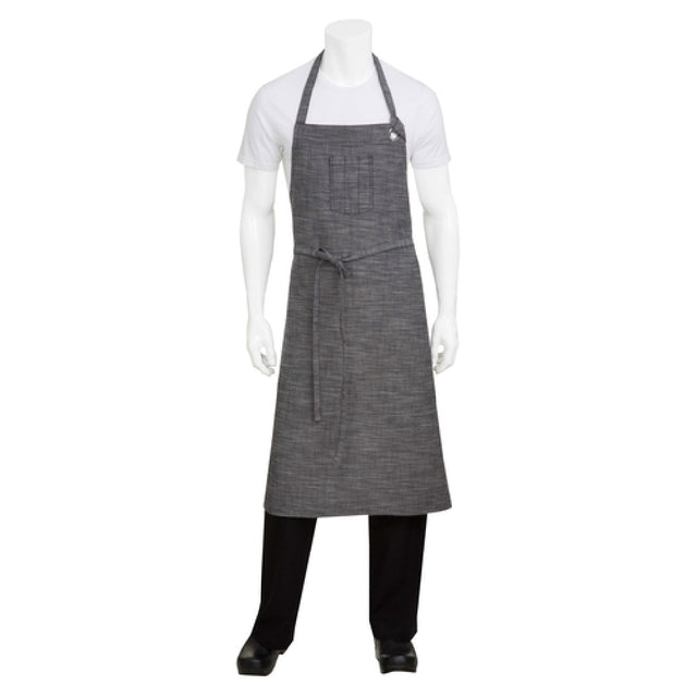 Chef Works ABCXX002-BSL-0 Corvallis Chefs Bib Apron 40"L X 39"W Adjustable Neck With Grommet