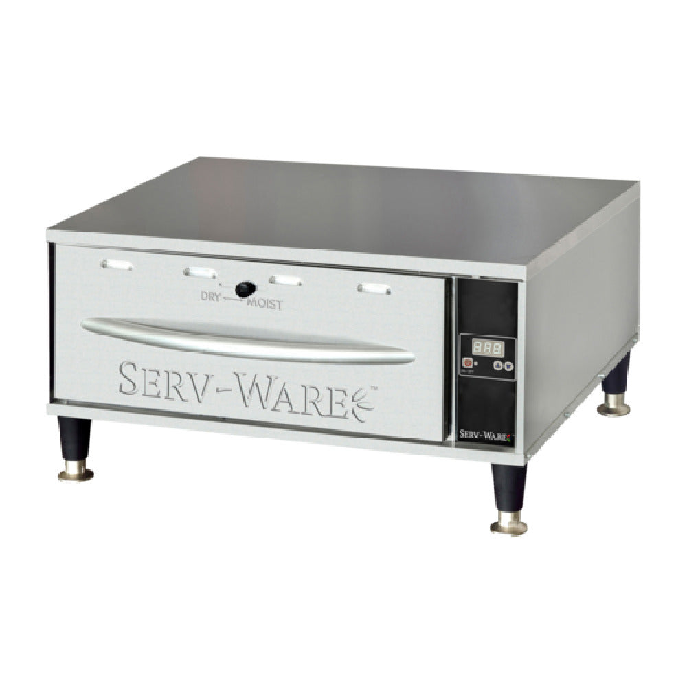 Serv-Ware SWPWDS-1 - Serv-Ware - Electric Cooking - 1 Drawer Warmer - Dimensions: 27.75" W X 21" D X 14.875" H - Temperature Range: 80°F - 220°F - Amps: 3.75 - Voltage: 120 - Hz: 60 - Phase: 1 - Watts: 450 - Materials: Heavy Duty Stainless Steel Construction With 1" Thick Fiberglass For Maximum Insulation - Warranty: 1 Year