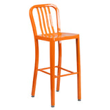 Flash Furniture CH-61200-30-OR-GG Bar Stool 500 Lb. Weight Capacity Vertical Slat Back