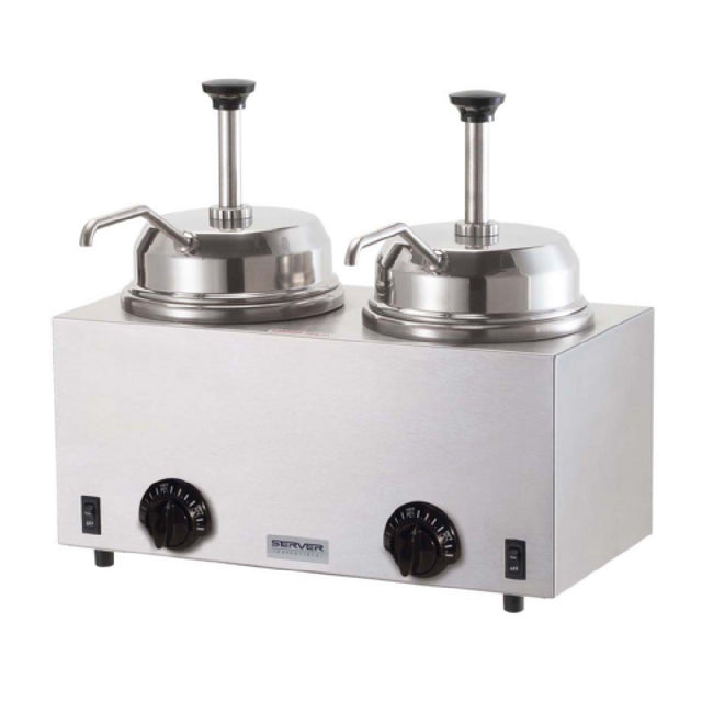 Server Products 81230 TWIN FSP TOPPING WARMER WITH PUMPS Rethermalizing Water-bath Warmer/cooker