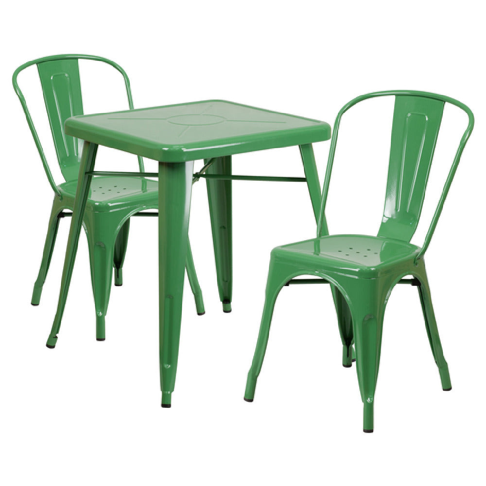 Flash Furniture CH-31330-2-30-GN-GG Table And Chair Set Includes (1) 23-3/4"W X 23-3/4"D X 29"H Table (footprint: 27-3/4"W X 27-3/4"D)