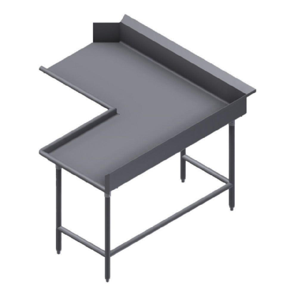 Winholt CDT-14-C-144R - Corner Clean Dish Table, Right To Left, Stainless Steel Legs And Clad Bullet Feet
