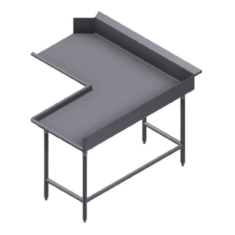 Winholt CDT-14-C-144R - Corner Clean Dish Table, Right To Left, Stainless Steel Legs And Clad Bullet Feet