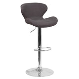 Flash Furniture CH-321-BKFAB-GG Swivel Bar Stool Adjustable Height Contemporary Style