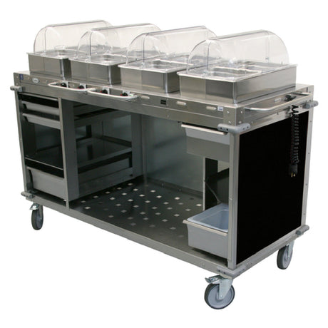 Cadco CBC-HHHH-L6-4 MobileServ® Mobile Hot Buffet Cart (4) Hot Full Size Buffet Servers