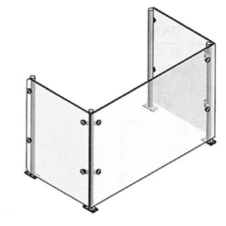 Atlas Metal AT1V-2 Sneeze Guard 33-3/4"L (2) End Panels