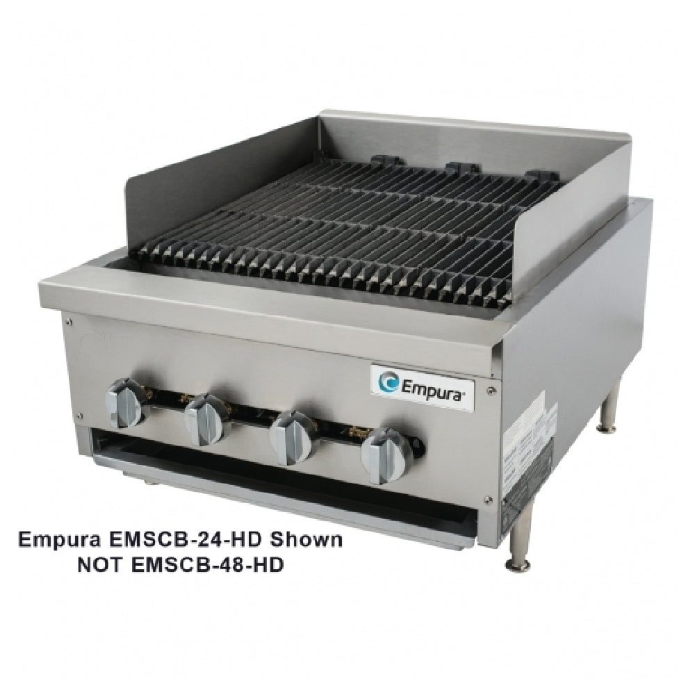 Empura Equipment EMSCB48-HD Heavy Duty Gas Charbroiler 48"W X 27"D 160000 BTU