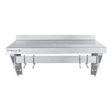 Empura E-WPS-1236 - Pot Rack, Wall-Mounted, 36" X 12" Stainless Steel Wall-mounted Pot Rack With Shelf And 18 Gauge Galvanized Hooks