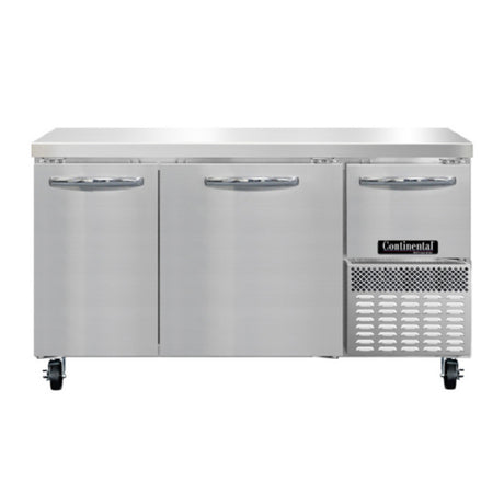 Continental Refrigerator RA60SN Refrigerated Base Shallow Depth Worktop Unit 60"W
