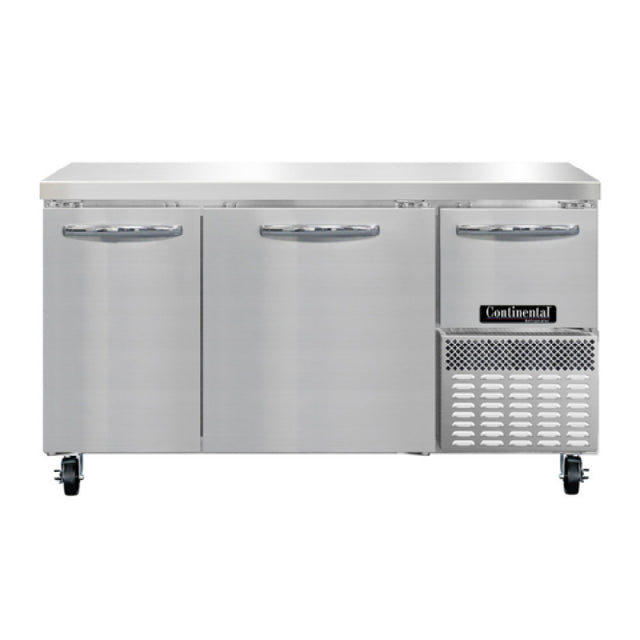 Continental Refrigerator RA60SN Refrigerated Base Shallow Depth Worktop Unit 60"W