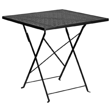 Flash Furniture CO-1-BK-GG Folding Patio Table 28"W X 28"D X 28"H Square