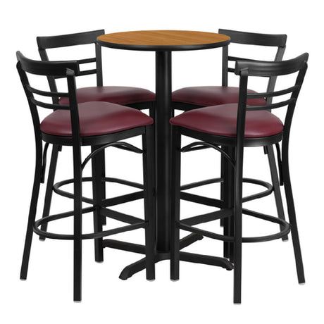 Flash Furniture HDBF1039-GG Table And Bar Stool Set Includes (1) 24" Dia. X 42"H Table