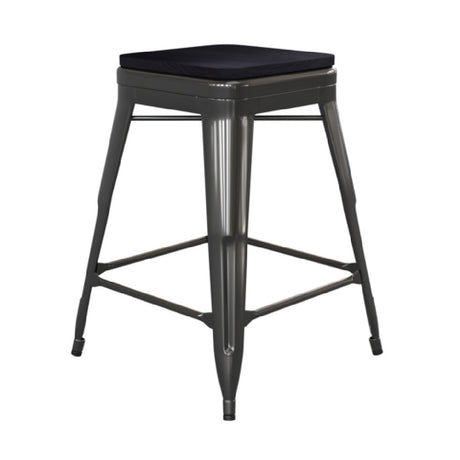 Flash Furniture 4-ET-31320-24-BK-R-PL2B-GG Cierra Stacking Bar Stool Indoor 440 Lb. Weight Capacity