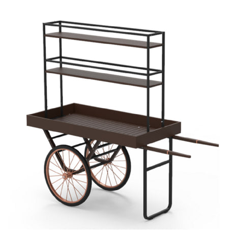 Steelite MGCCNT01DPXX Mogogo Cantine Cart With Shelves Dark With Copper Wheels