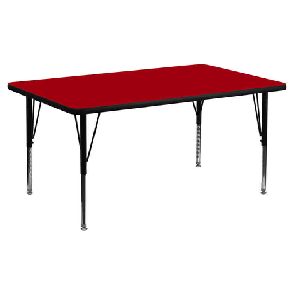 Flash Furniture XU-A2448-REC-RED-T-P-GG Activity Table 48"W X 24"D X 16-1/8" To 25-1/8" Adjustable Height