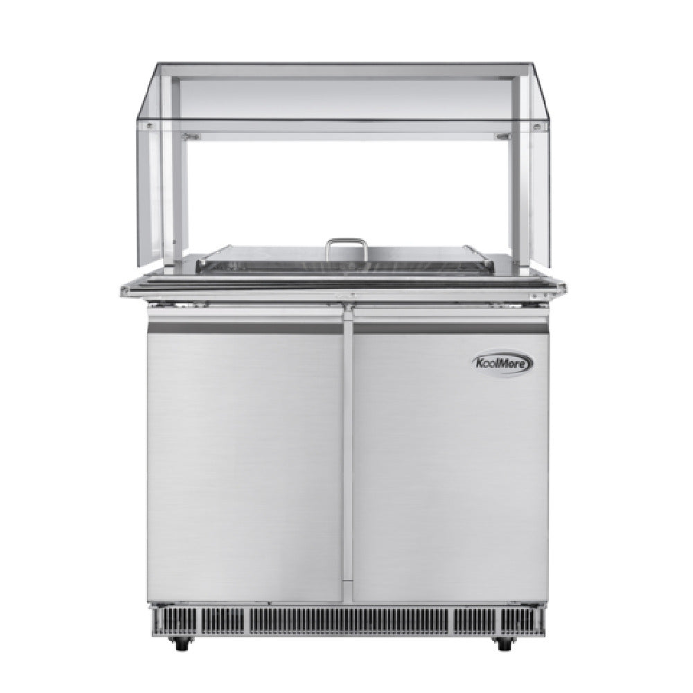 Koolmore KM-RBT-36CSFG Commercial Refrigerated Prep Station 36-2/5"W X 29-1/2"D X 35-1/5"H