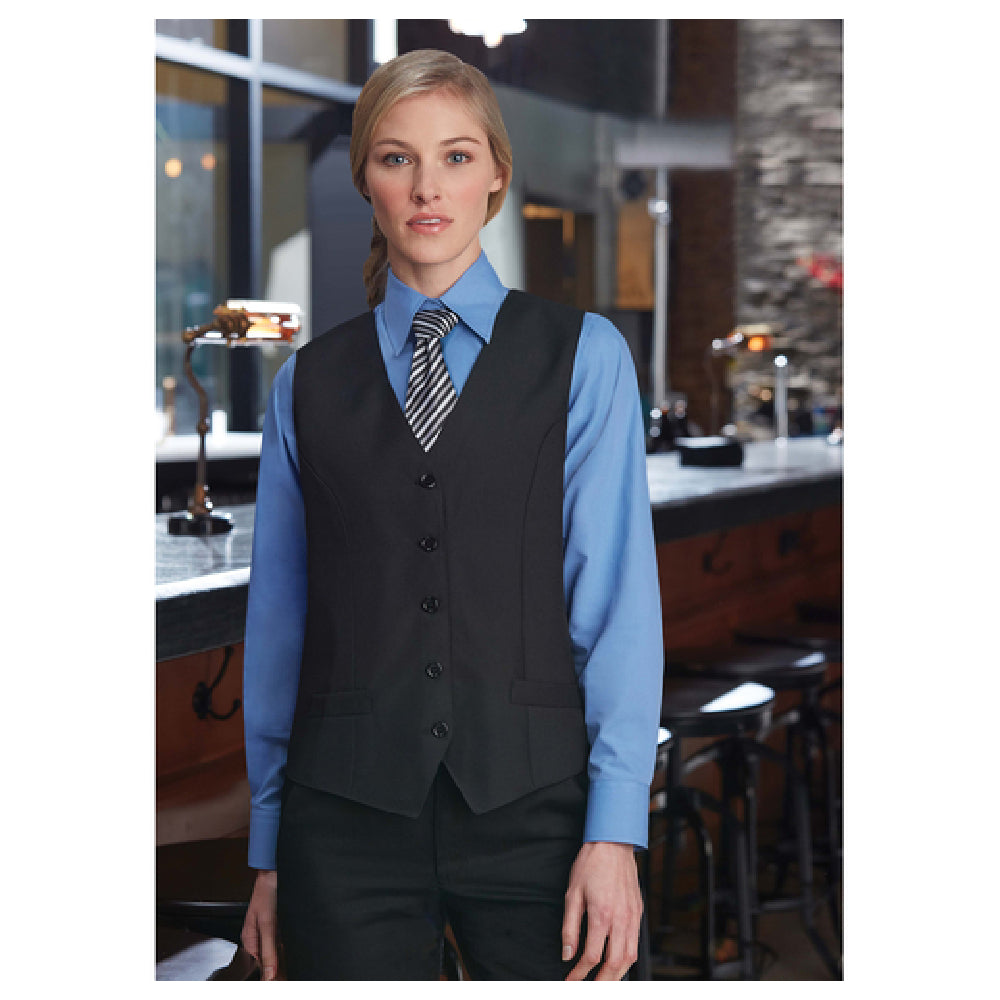 Chef Works VPWOBLKM Women's Essential Vest Fully Lined Self-fabric Back