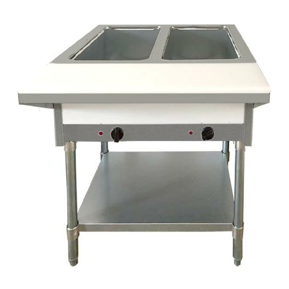 Omcan 47342 (47342) Steam Table With Cutting Board And Undershelf Natural Gas