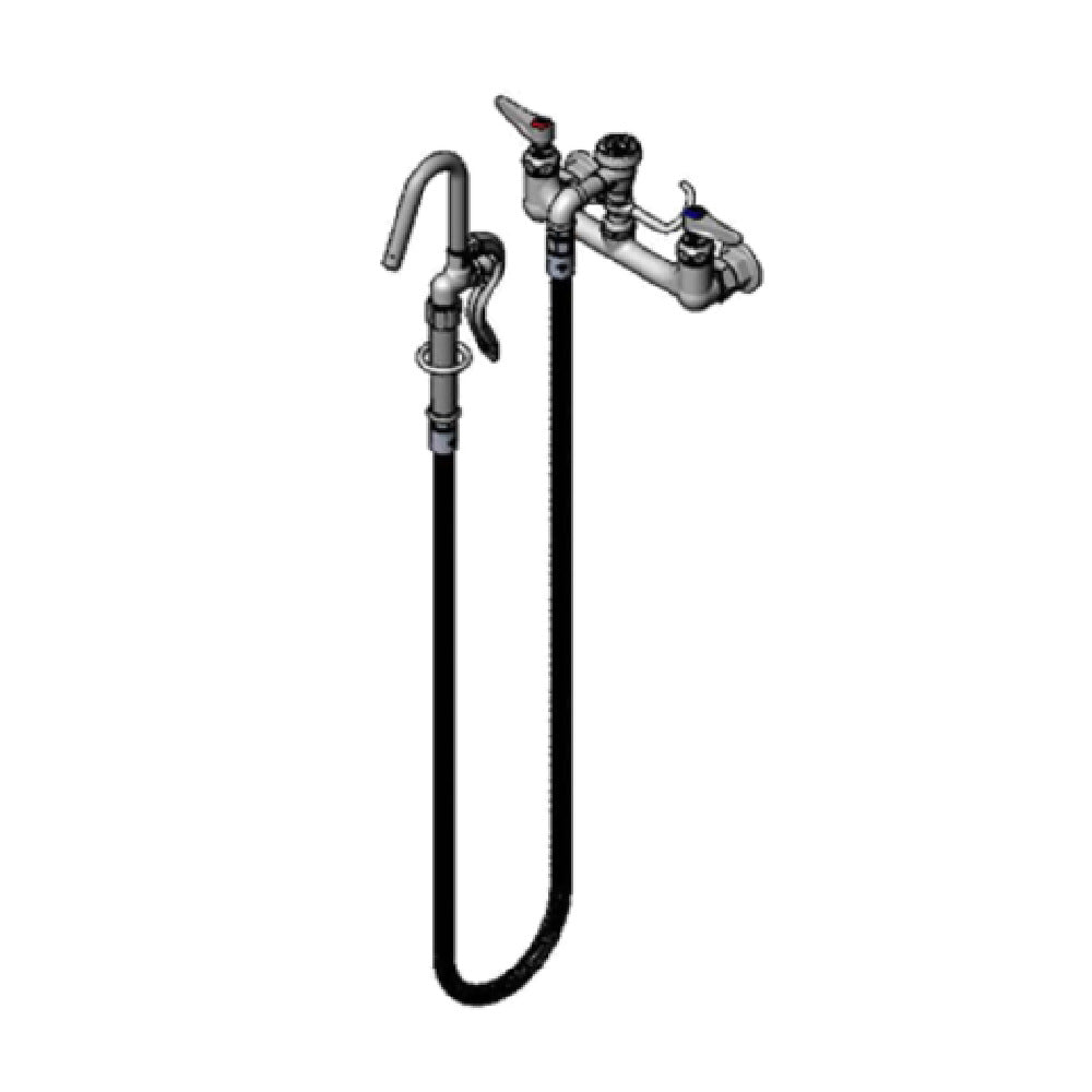 T&S Brass B-0610 Pot & Kettle Filler Faucet Wall Mount Mixing Faucet With 8" Adjustable Centers