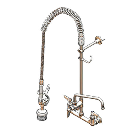 T&S Brass B-0133-ADF16-BR EasyInstall Pre-Rinse Unit With Adjustable Wall Bracket