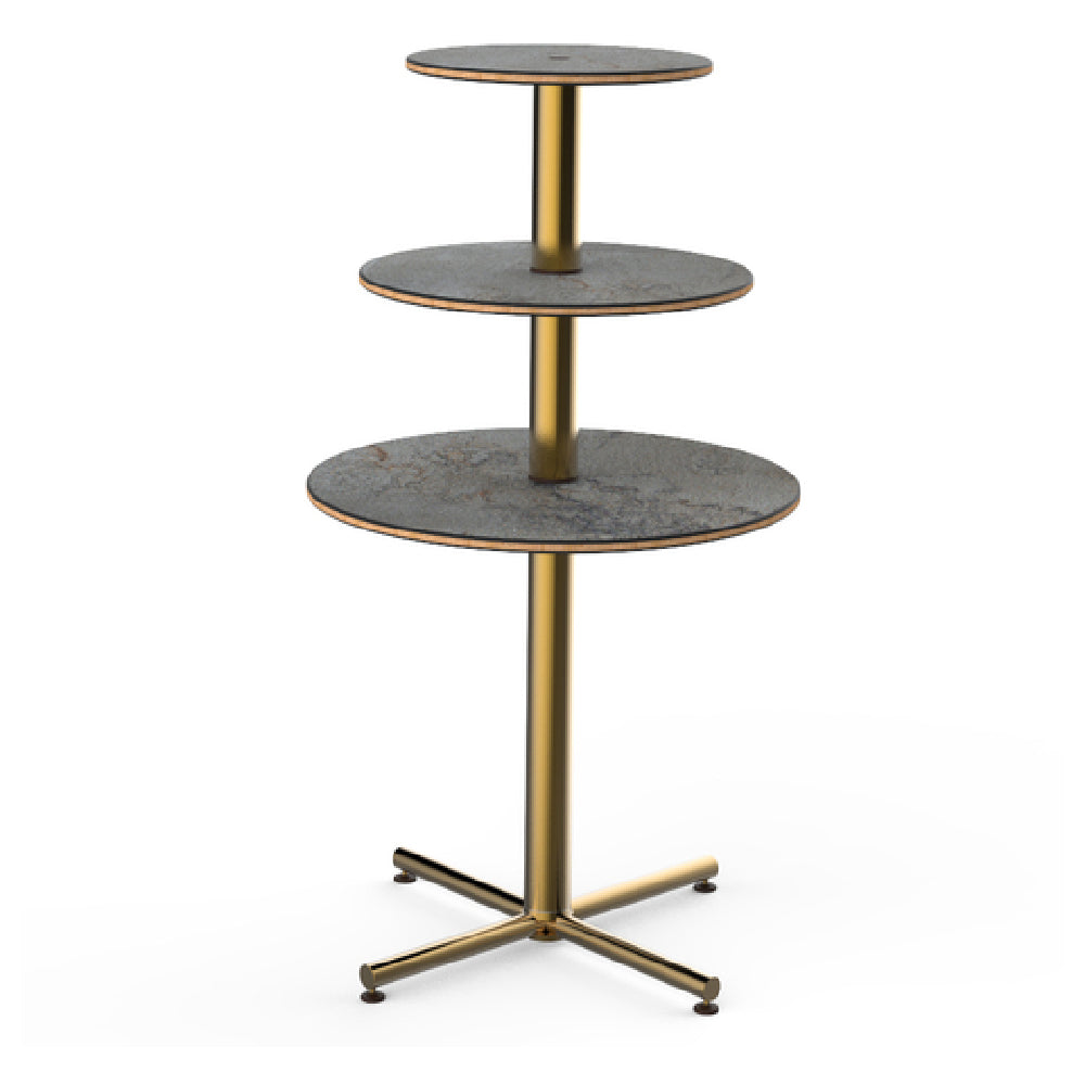 Steelite MGCPPR01GBXX Mogogo Buffet Solutions Polo Display Table 3-tier 30" Dia. X 55"H