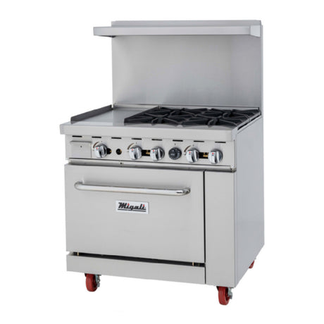 Migali Industries C-RO4B-12GL-NG Competitor Series® Range With Griddle Natural Gas 36” W