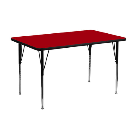 Flash Furniture XU-A2448-REC-RED-T-A-GG Activity Table 48"W X 24"D X 21-1/8" To 30-1/8" Adjustable Height