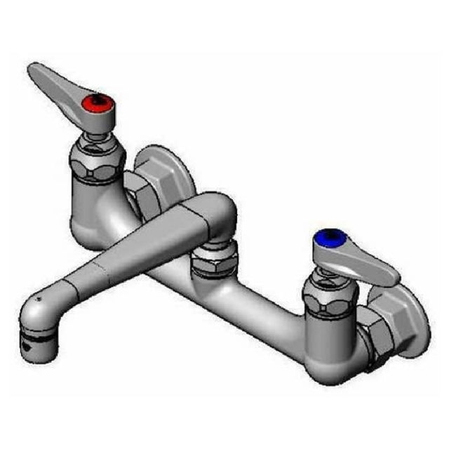 T&S Brass B-0230-01-QT Mixing Faucet 8" Wall Mount 6" Cast Spout Swing Nozzle With 2.2 GPM Aerator (Series 2)