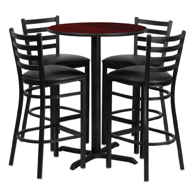 Flash Furniture HDBF1022-GG Table And Bar Stool Set Includes (1) 30" Dia. X 42"H Table