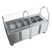 BK Resources FBS-P-H-5 - 5 Well Portable Hot Food Buffet Station, 3-well, 84"W X 36"D X 59-3/16”H