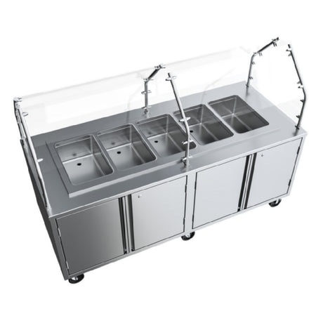 BK Resources FBS-P-H-5 - 5 Well Portable Hot Food Buffet Station, 3-well, 84"W X 36"D X 59-3/16”H