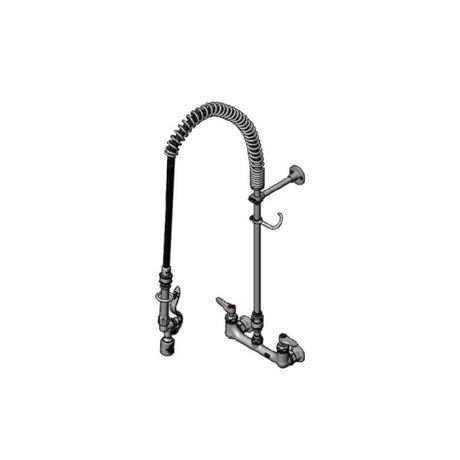 T&S Brass B-0133-CR-VBJSK EasyInstall Prerinse Unit 8" Wall Mount Mixing Faucet With Polished Chrome Plated Brass Body