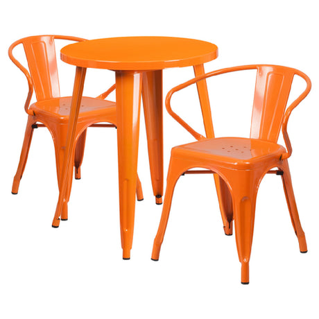 Flash Furniture CH-51080TH-2-18ARM-OR-GG Table And Chair Set Includes (1) 24" Dia. X 29"H Table