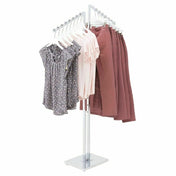 Hubert 30268 - Garment Rack, 2-way: (2) 18" Slanted Arms, (8) Ball Stops Per Arm