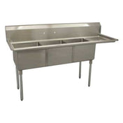 Serv-Ware D3CWP1818R-18 - Economy Series Sink, Three Compartment, 74-1/2"W X 23-1/2"D X 45-1/2"H