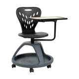 Flash Furniture YU-YCX-019-BK-GG Laikyn Black Mobile Desk Chair With 360 Degree Tablet Rotation And Under Seat Storage Cubby