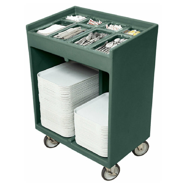 Cambro TC1418192 Tray & Silver Cart 32-3/8"L X 21-1/4"W X 45-1/2"H With Pans & Vinyl Cover