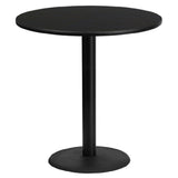 Flash Furniture XU-RD-42-BLKTB-TR24B-GG Table 42" Dia. X 43-1/8"H Bar Height