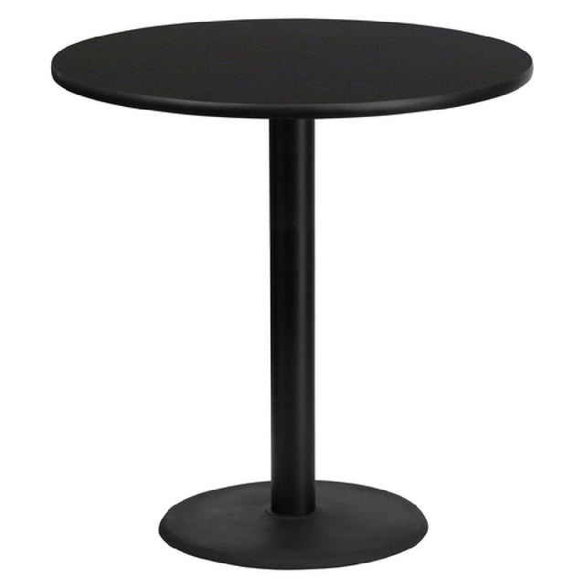 Flash Furniture XU-RD-42-BLKTB-TR24B-GG Table 42" Dia. X 43-1/8"H Bar Height