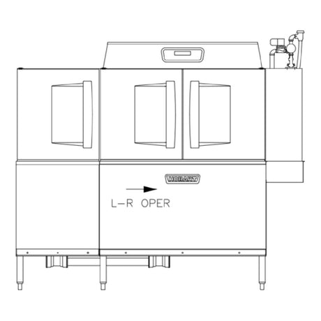 Hobart CLPS76EN-BAS+BUILDUP Conveyor Dishwasher Single Tank With A Power Scrapper