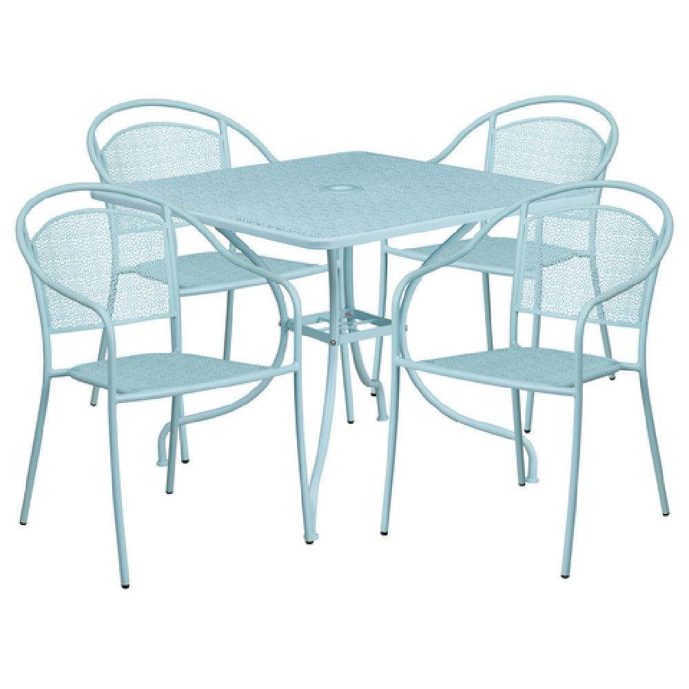 Flash Furniture CO-35SQ-03CHR4-SKY-GG Patio Table Set Includes (1) Table: 35-1/2"W X 35-1/2"D X 28-3/4"H