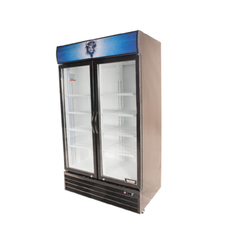 Bison BGM-35 Reach-In Glass Door Refrigerator Two-section 35 Cu. Ft.