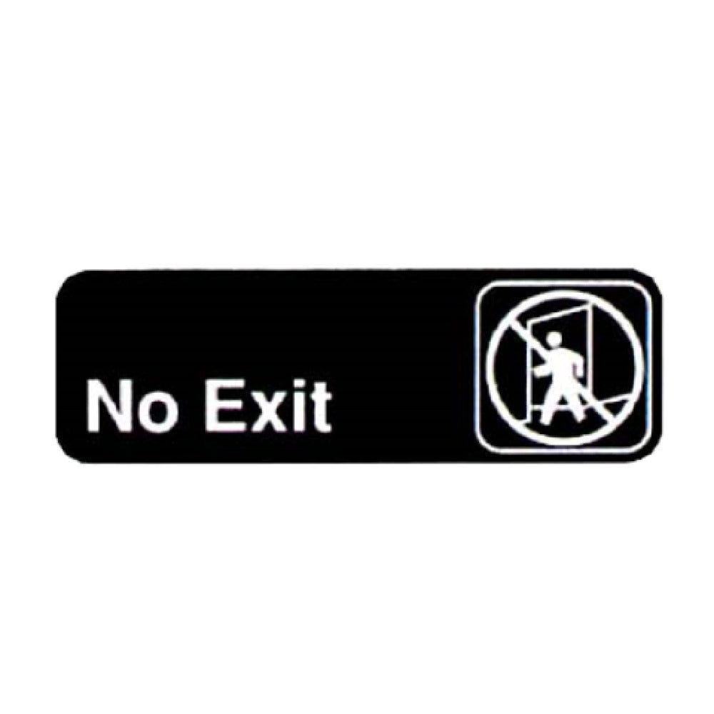 Vollrath 4508 No Exit Sign 3" X 9" White On Black